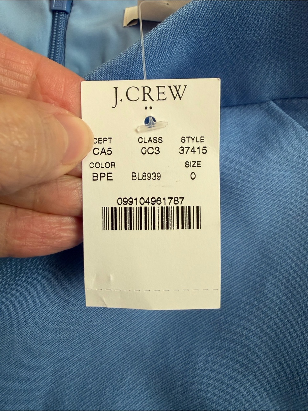 J.Crew Periwinkle Pencil Skirt Women’s Size 0 XS Cotton Solid Blue NWT - Picture 7 of 9